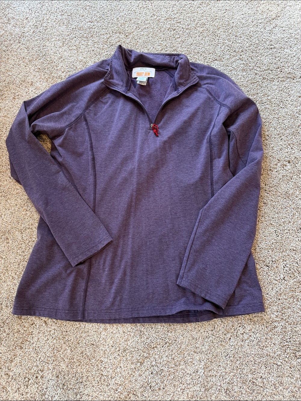 Orvis womens 1/4 Zip-Up lightweight pullover in Deep Purple, L